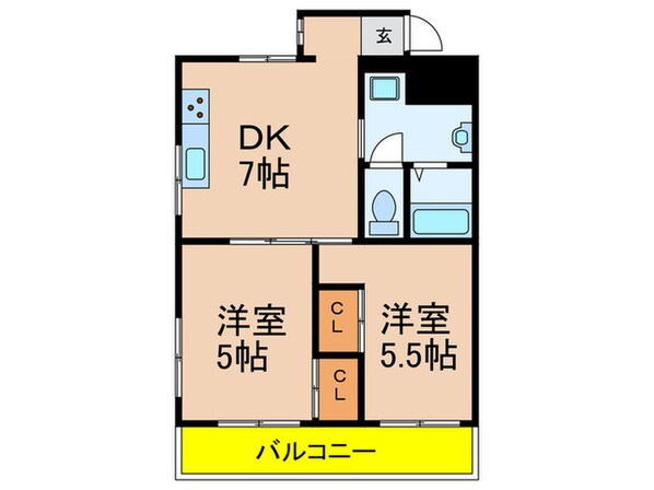 アビタシオンクレ－ル(502)の物件間取画像